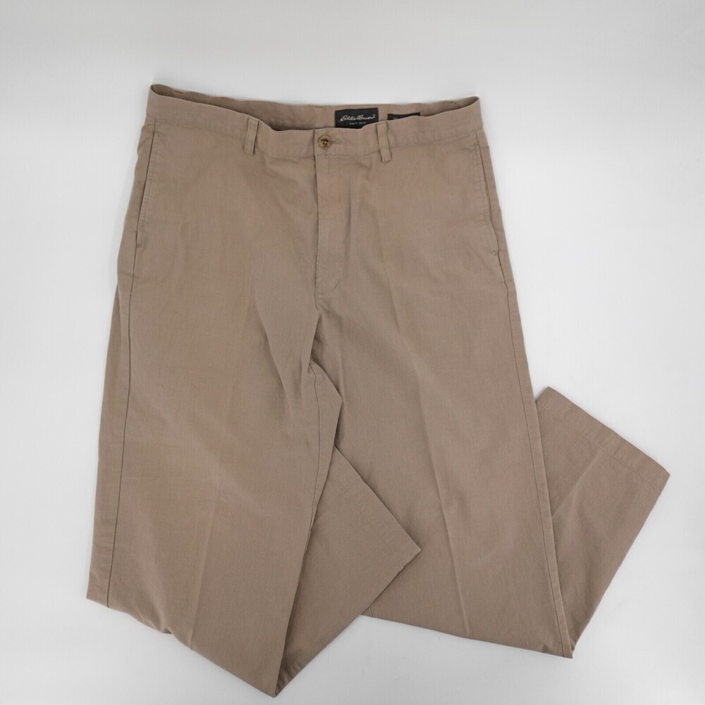 Eddie Bauer Pants mens 36 Brown Chino Khaki Dress Relaxed Fit Outdoor Workwear